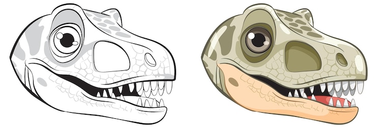 Vecteur gratuit illustration vectorielle de la tête d'un dinosaure