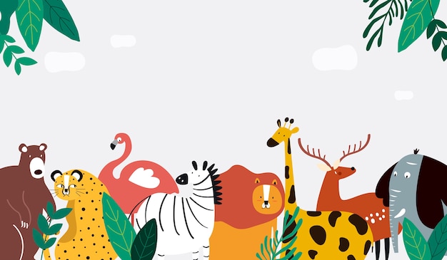 Vecteur gratuit illustration vectorielle de thème animaux thème