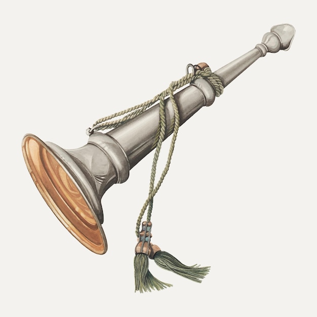 Illustration vectorielle de trompette vintage, remixée à partir de l'œuvre d'art de Thomas Dooley