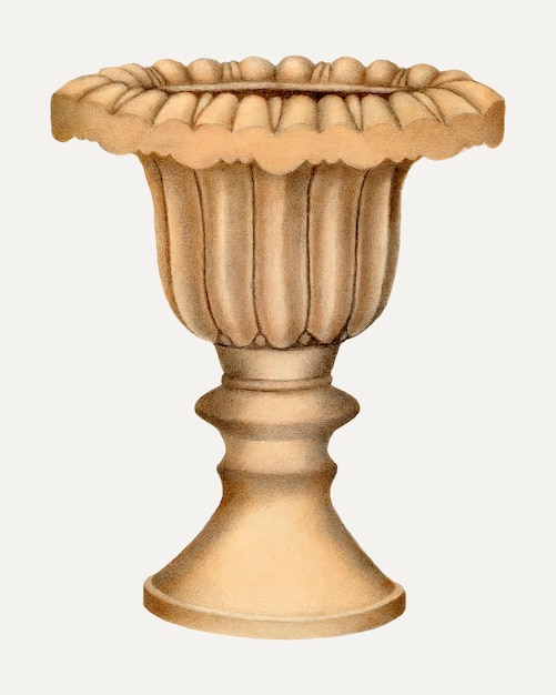 Illustration vectorielle de vase en poterie vintage, remixée de l'œuvre d'art d'Annie B. Johnston