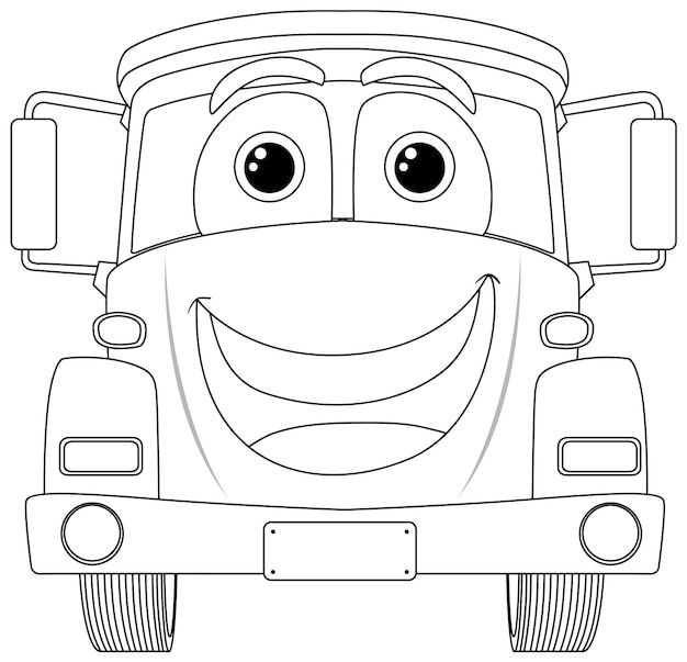 Vecteur gratuit illustration de véhicule de dessin animé heureux