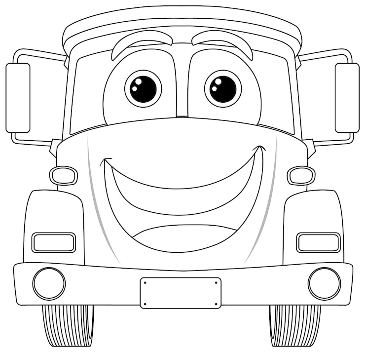 Vecteur gratuit illustration de véhicule de dessin animé heureux