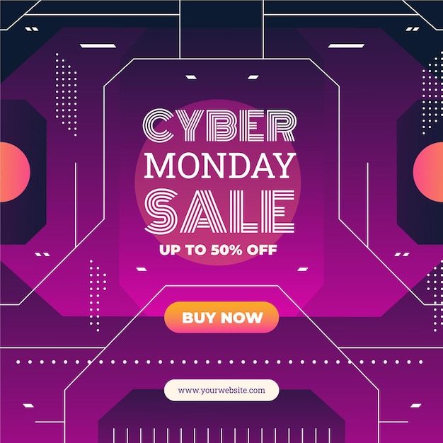 Illustration De Vente De Cyber Lundi Dégradé