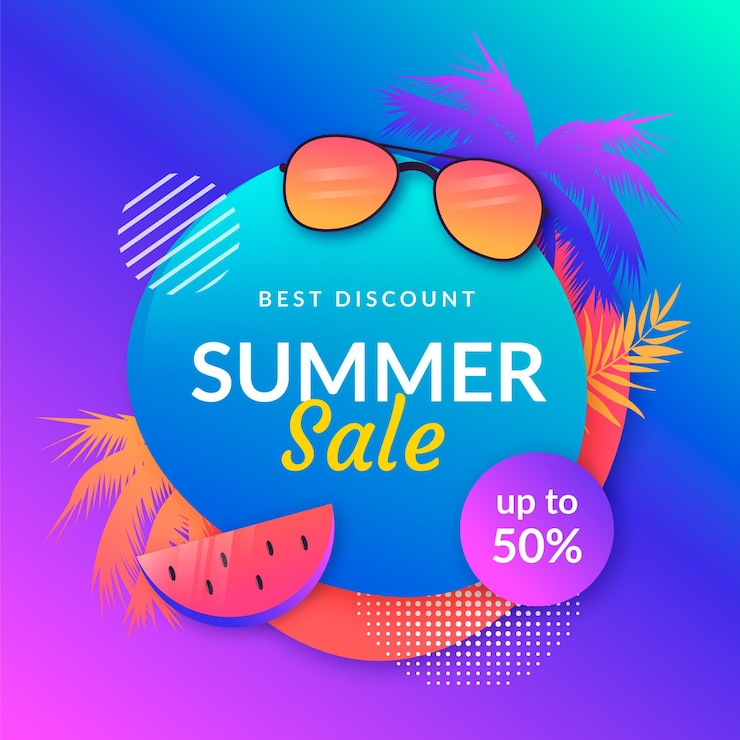 Vecteur gratuit illustration de vente d'été réaliste