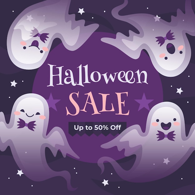 Illustration De Vente Plat Halloween