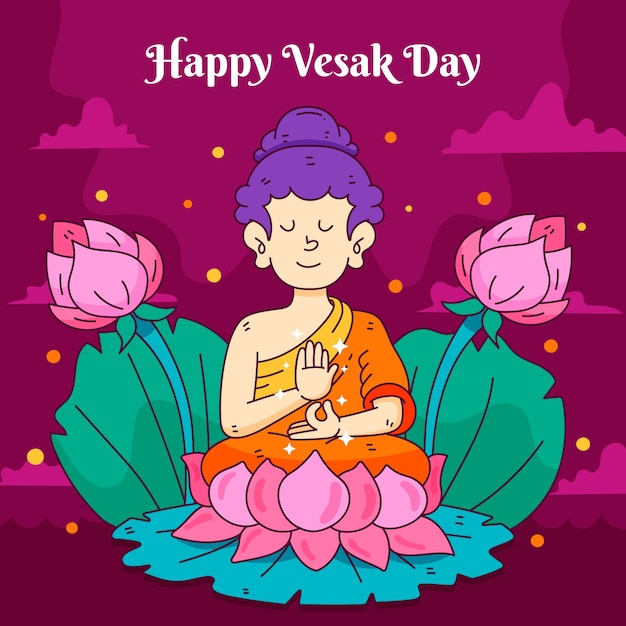 Illustration De Vesak Dessiné à La Main