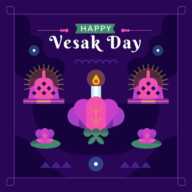 Vecteur gratuit illustration de vesak plat