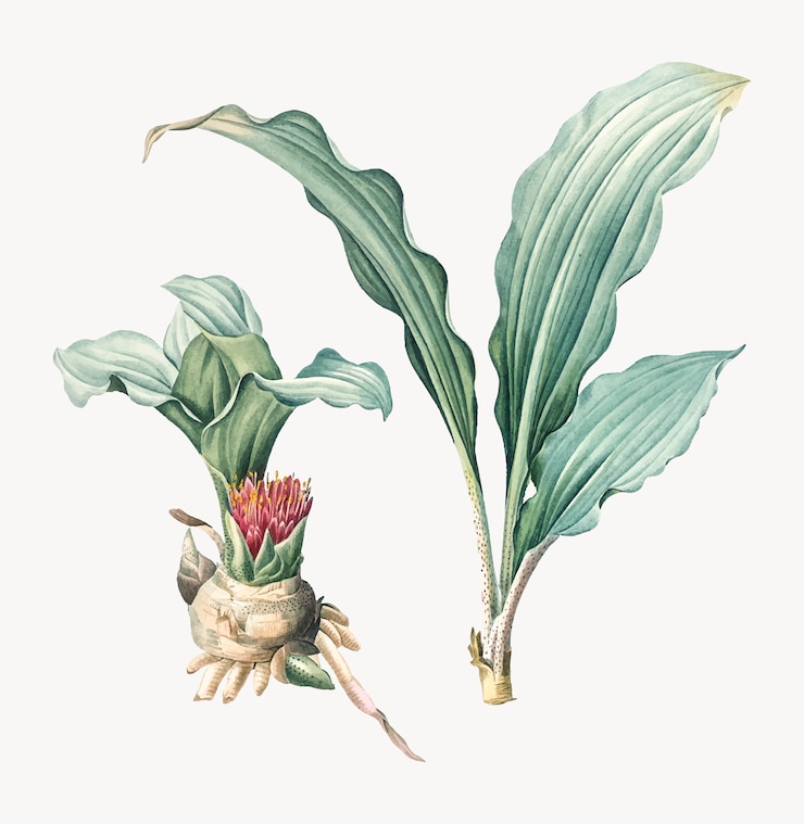 Vecteur gratuit illustration vintage de lys pinceau