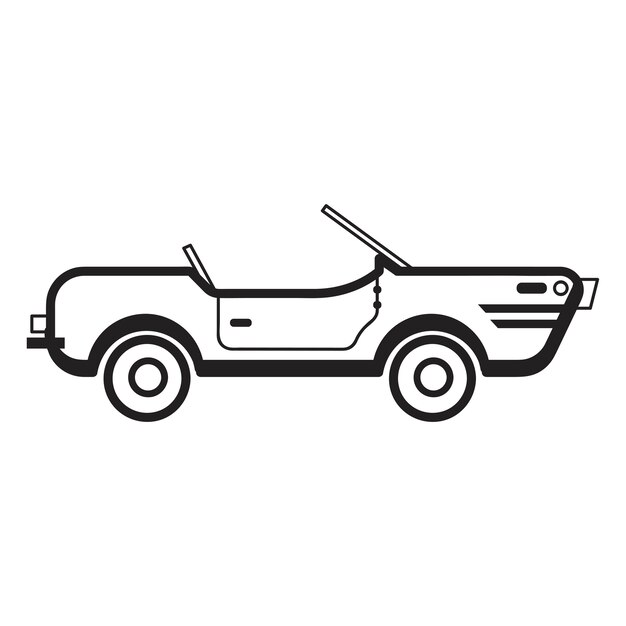 Illustration de voiture décapotable dessinée à la main