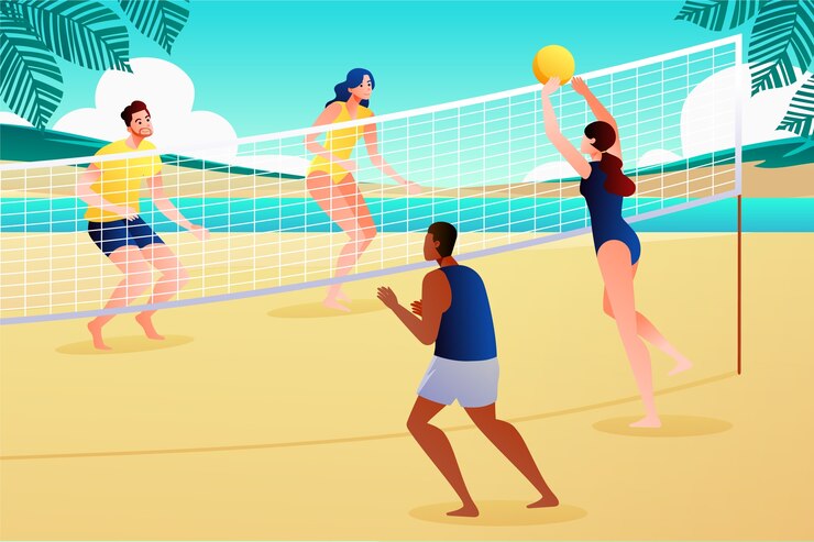 Vecteur gratuit illustration de volley-ball dégradé