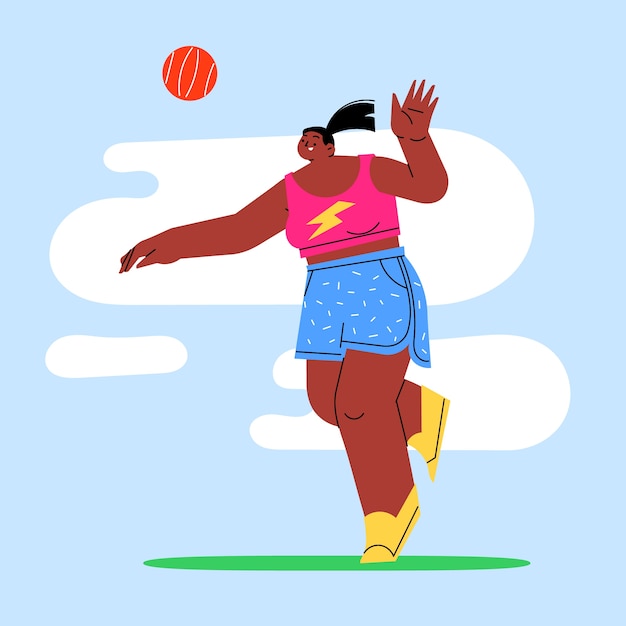 Vecteur gratuit illustration de volley-ball dessiné à la main