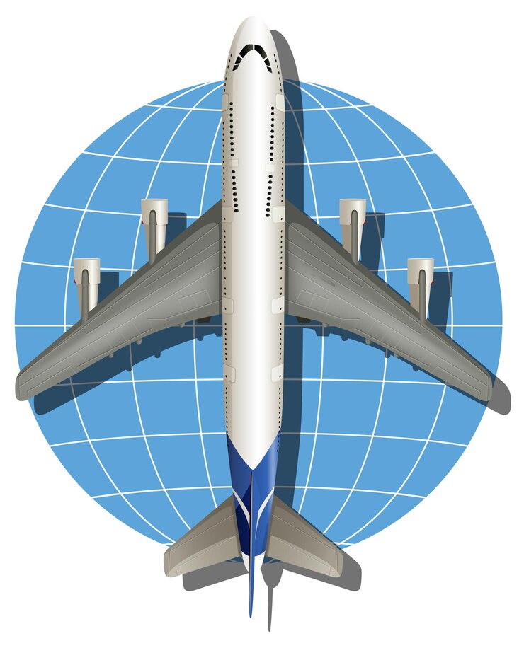 Vecteur gratuit illustration des voyages aériens dans le monde