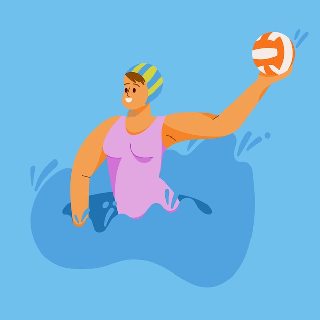 Vecteur gratuit illustration de water-polo dessiné à la main