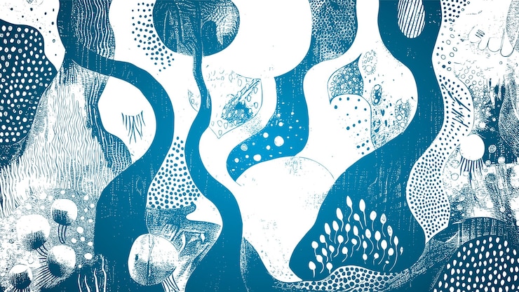 Vecteur gratuit illustrations abstraites à la main dessinées au pinceau