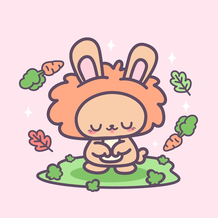 Vecteur gratuit illustrations d'animaux kawaii dessinés à la main
