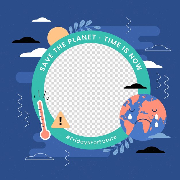 Image de profil sur le changement climatique cadre facebook