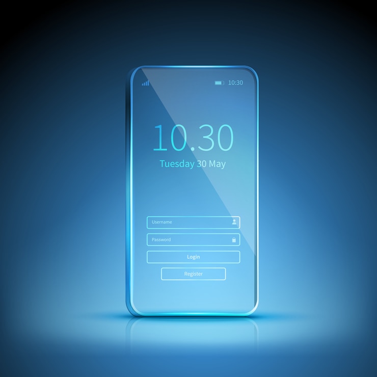 Vecteur gratuit image smartphone transparente