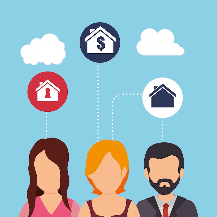 Vecteur gratuit immobilier et bénéfices