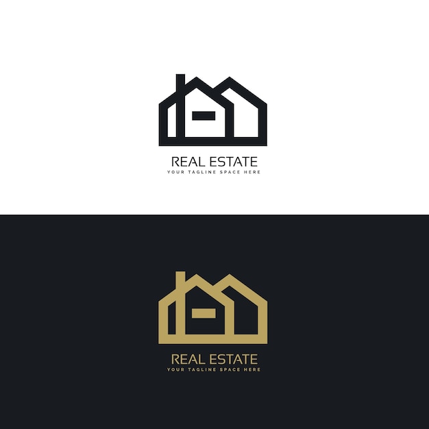 Immobilier Style De Ligne Propre Concept De Conception De Logo