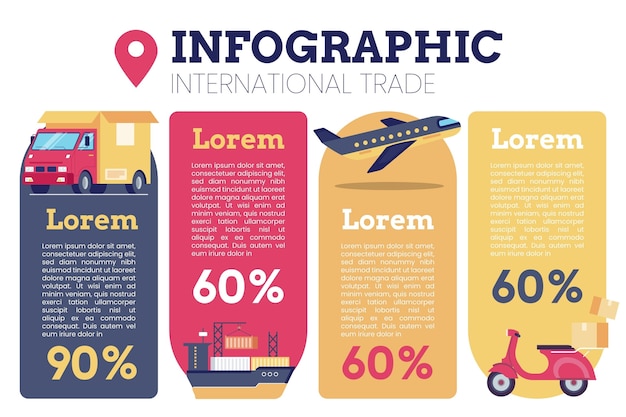 Vecteur gratuit importer et exporter un modèle graphique