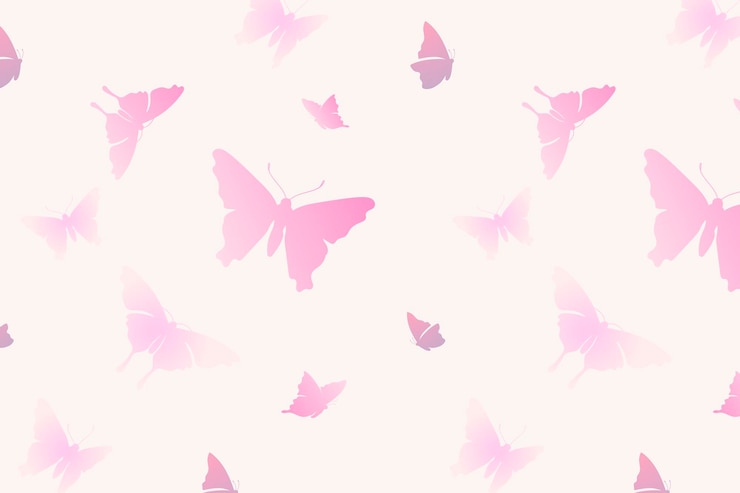 Vecteur gratuit impression de fond papillon, vecteur esthétique rose féminin