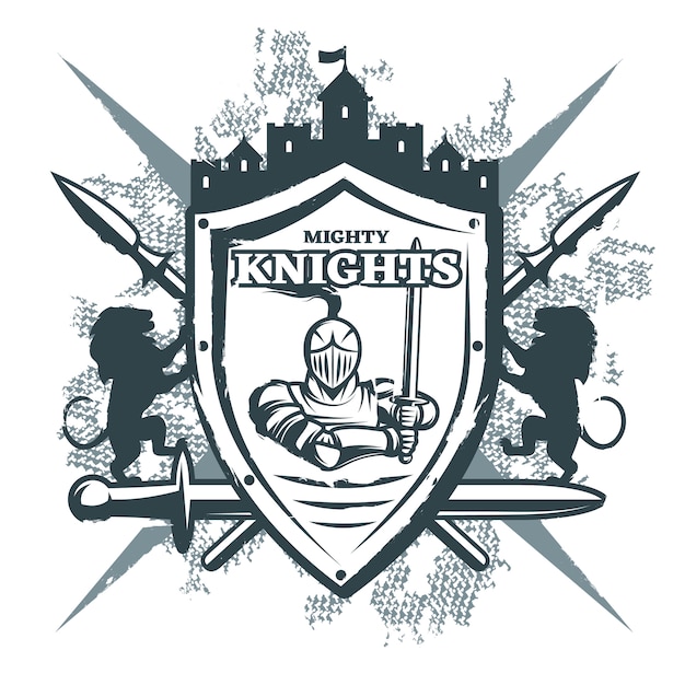 Vecteur gratuit imprimé mighty knights