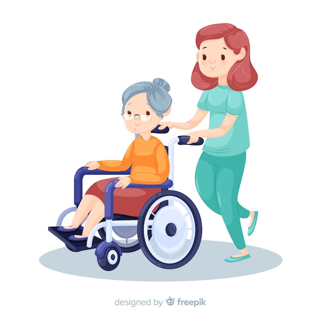 Infirmière aidant le patient