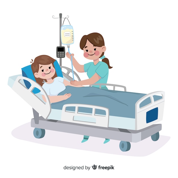 Infirmière plate avec patient