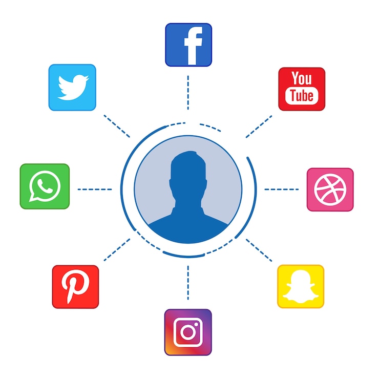 Vecteur gratuit infographic icônes de médias sociaux