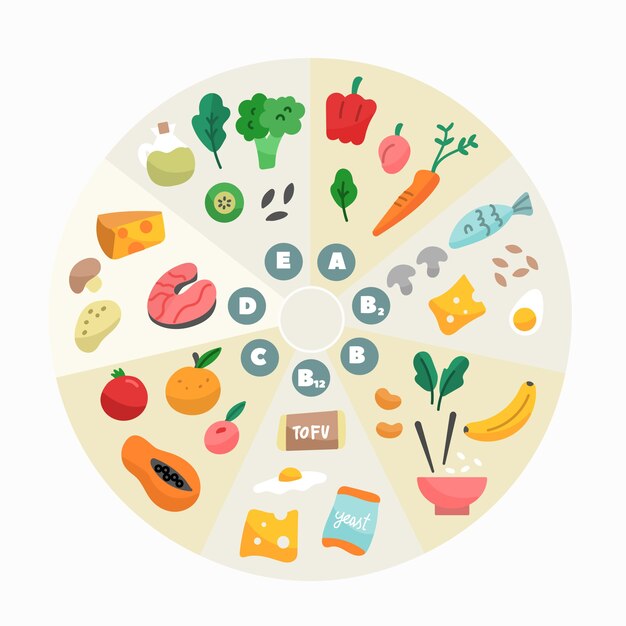 Infographie des aliments vitaminés