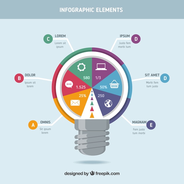 Infographie Avec Une Ampoule Au Design Plat