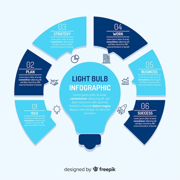 Vecteur gratuit infographie ampoule