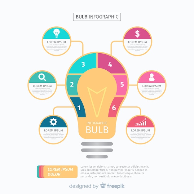 Vecteur gratuit infographie ampoule