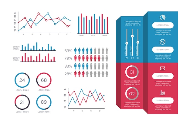 Infographie Au Design Plat Avec Des Couleurs Rétro