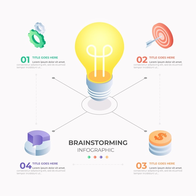 Infographie De Brainstorming Isométrique