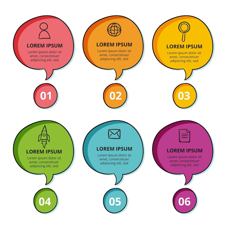 Vecteur gratuit infographie de bulles dessinées à la main