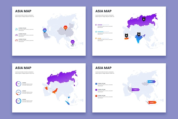 Infographie De La Carte De L & # 39; Asie