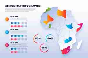 Vecteur gratuit infographie de carte de dégradé afrique