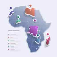 Vecteur gratuit infographie de carte de dégradé afrique