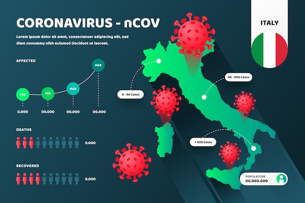 Infographie De Carte De Pays De Coronavirus