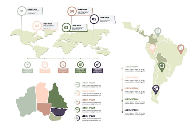 Vecteur gratuit infographie de cartes dessinées à la main