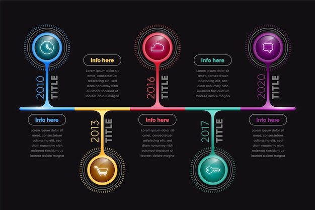 Infographie De Chronologie Brillante Colorée