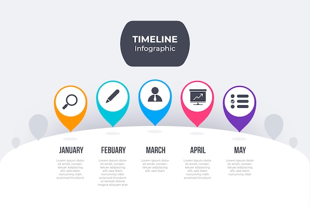 Infographie De Chronologie Colorée Design Plat