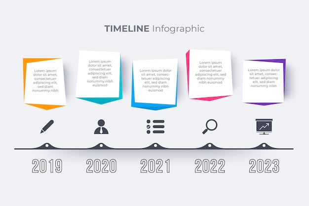 Infographie De La Chronologie Colorée Plate