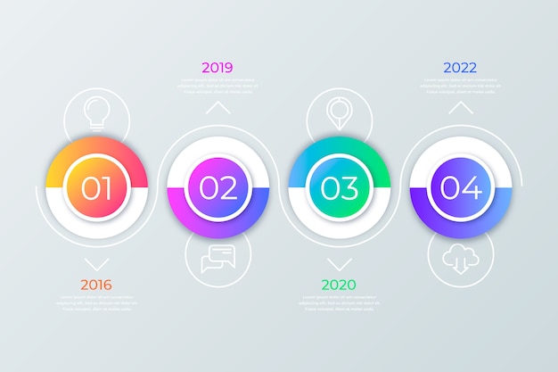 Infographie De Chronologie De Dégradé Coloré