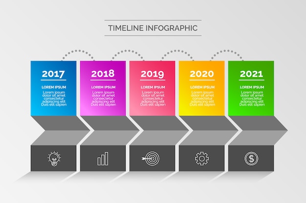 Infographie De Chronologie De Dégradé