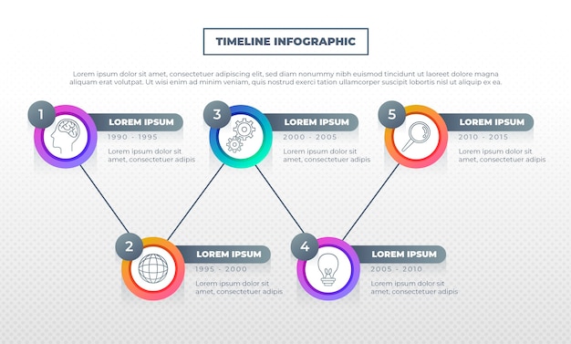 Infographie De La Chronologie Du Dégradé De Différentes Couleurs