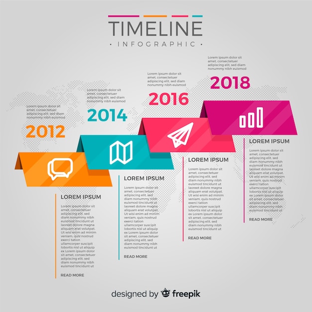 Infographie De Chronologie Plate