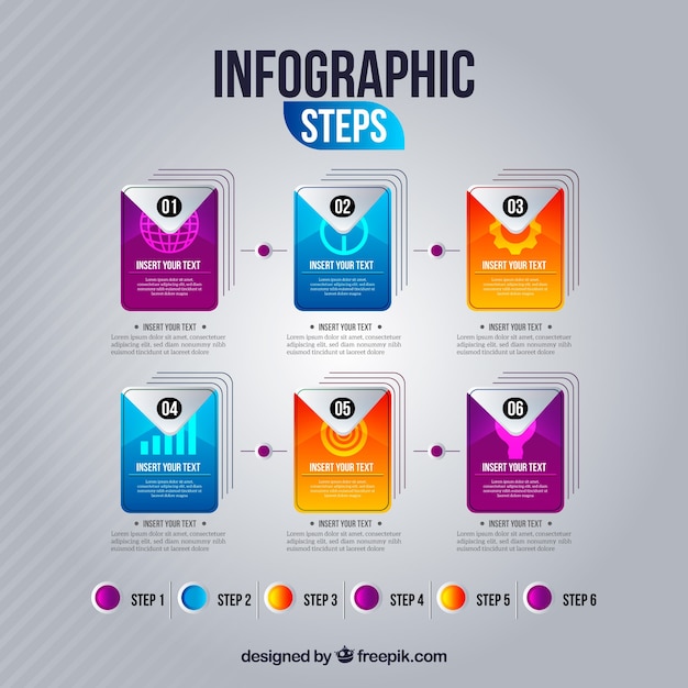 Infographie Colorée Avec Des étapes Dans Un Style Réaliste