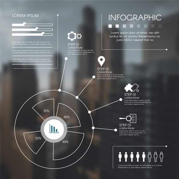 Infographie commerciale détaillée avec photo